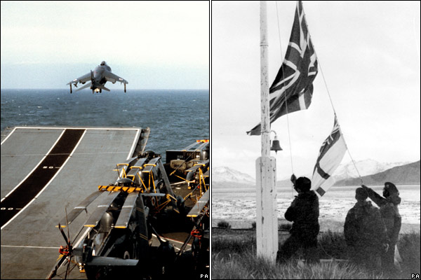 l'Angleterre met le paquet et l'Union Jack flotte de nouveau sur les Falklands